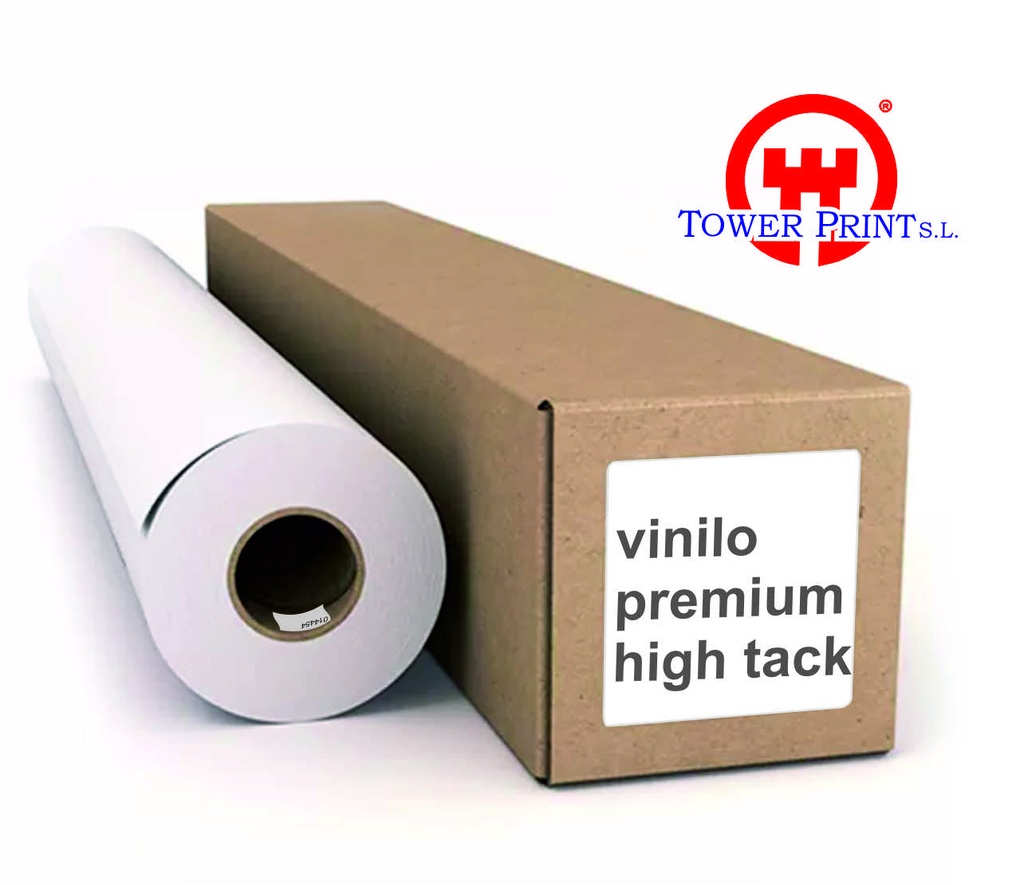 VINILO HT DECAL MONOMERICO 100 MICRAS BLANCO MATE OPACO ADH. TRANSP. HIGH TACK 1.37 X 50