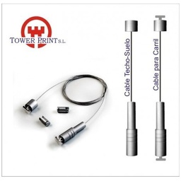 [1061023] CABLE TENSOR 3 METROS CROMO MATE 1023 TECHO SUELO