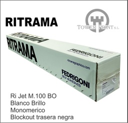 [30RJBB160R] RI.JET 100 BLACKOUT BLANCO BRILLO ADH. RETIRABLE 04236 160x50,bobina