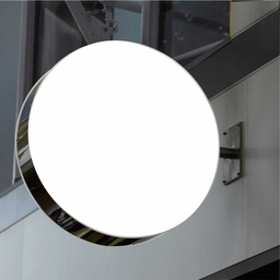 [59000025] BANDEROLA CIRCULAR LACADA BLANCO CON METACRILATO BLANCO OPAL 4mm, DE 80CM DIAMETRO